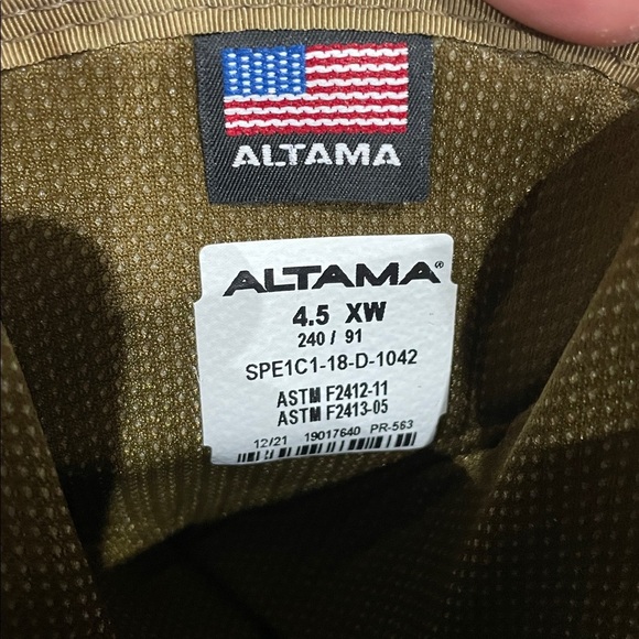 ALTAMA MENS 4.5 XW TAN STEEL TOE ARMY COMBAT BOOTS NWOT main image 6
